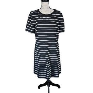 LOFT Ribbed Knit Striped Dress